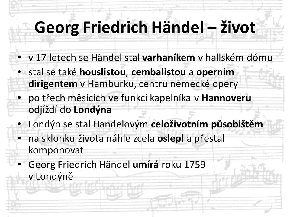 Georg Friedrich Händel – život