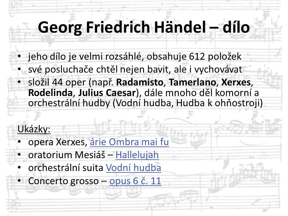 Georg Friedrich Händel – dílo