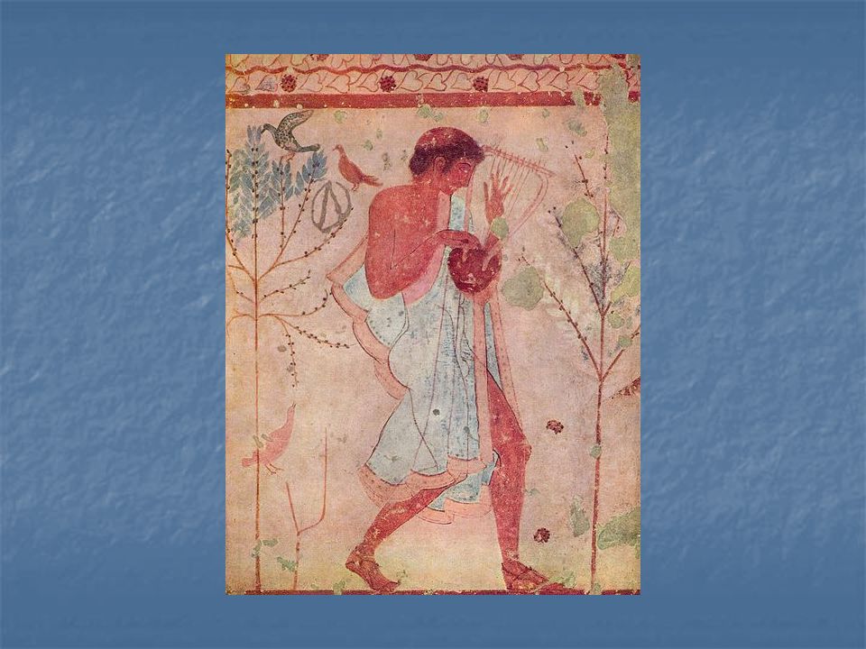 Hudebník – nástěnná malba hrobky v Tarquiniích, 480 př.n.l.