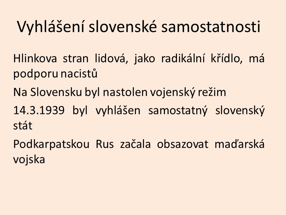 Vyhlášení slovenské samostatnosti