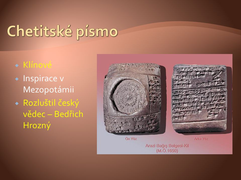 Chetitské písmo Klínové Inspirace v Mezopotámii