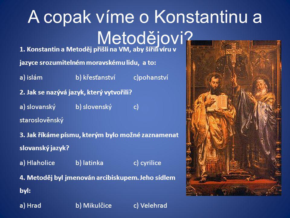 A copak víme o Konstantinu a Metodějovi