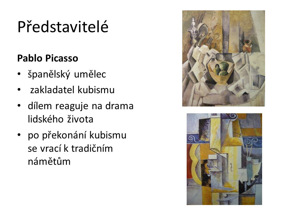 Představitelé Pablo Picasso španělský umělec zakladatel kubismu