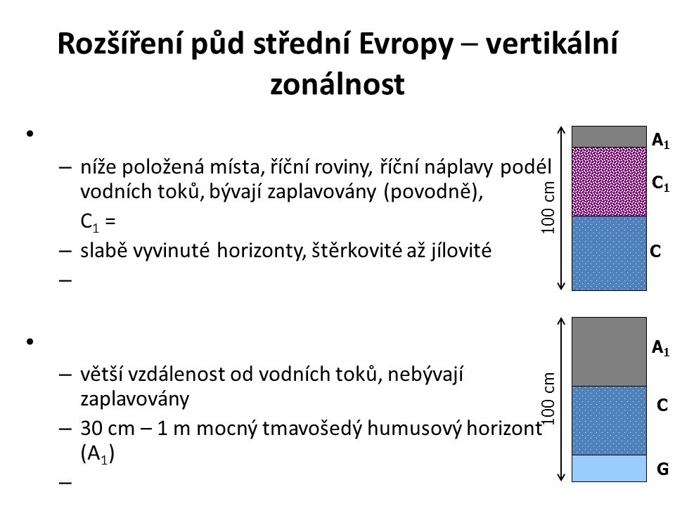Rozšíření půd střední Evropy – vertikální zonálnost