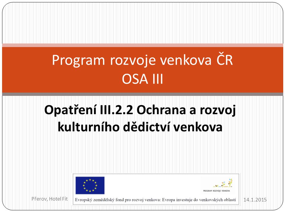 Program rozvoje venkova ČR OSA III