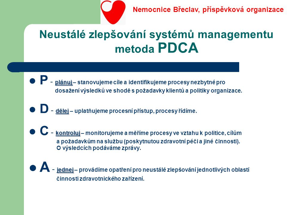 Neustálé zlepšování systémů managementu metoda PDCA