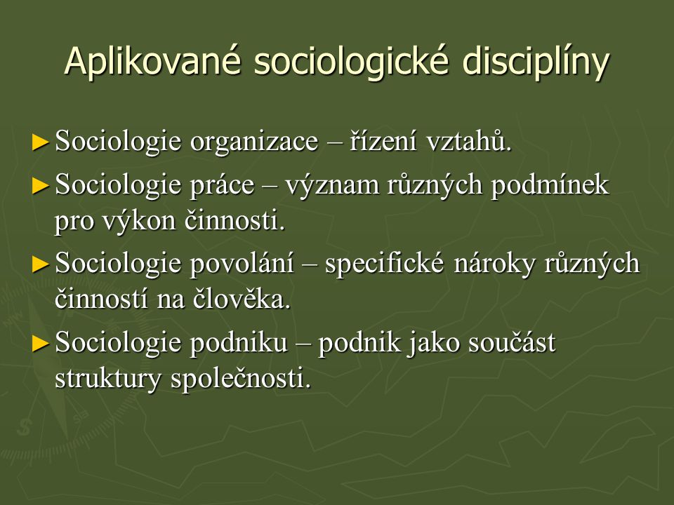Aplikované sociologické disciplíny