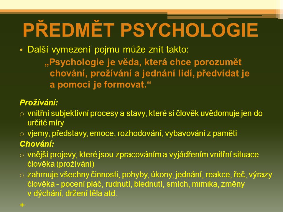 Co je předmětem psychologie osobnosti?