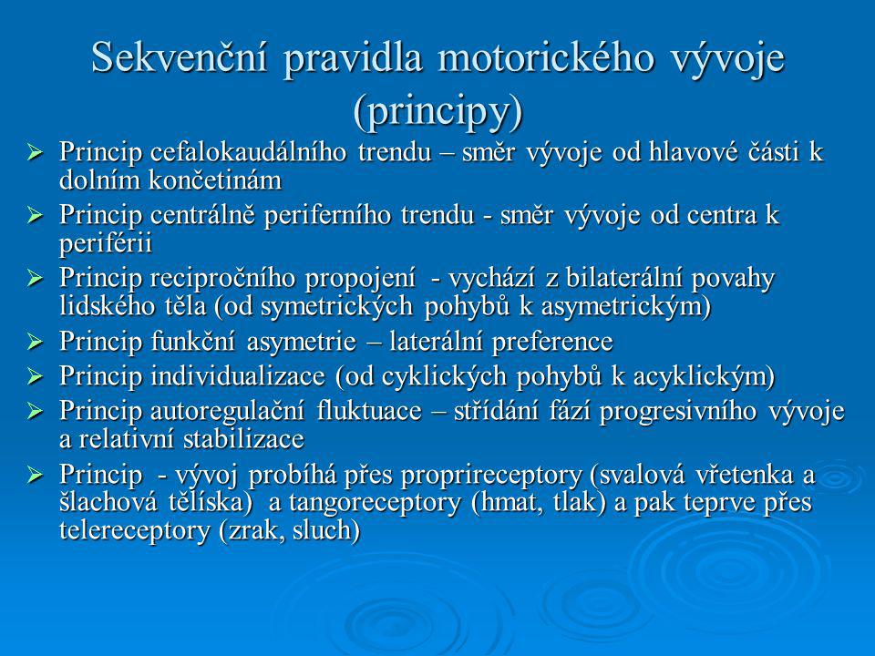 Sekvenční pravidla motorického vývoje (principy)
