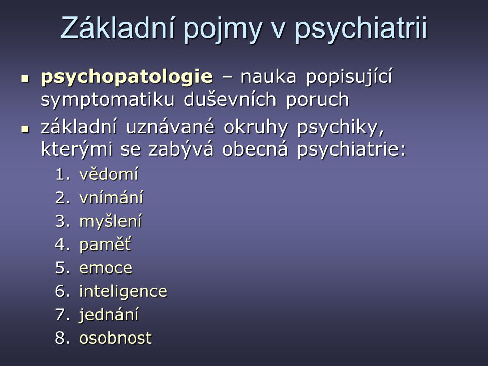 Základní pojmy v psychiatrii