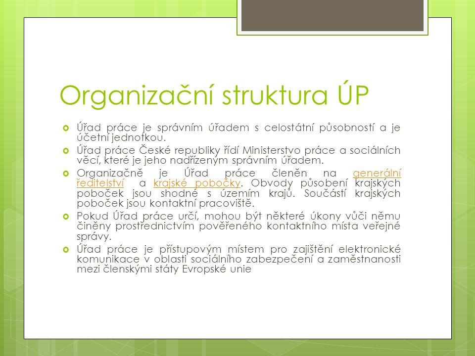Organizační struktura ÚP