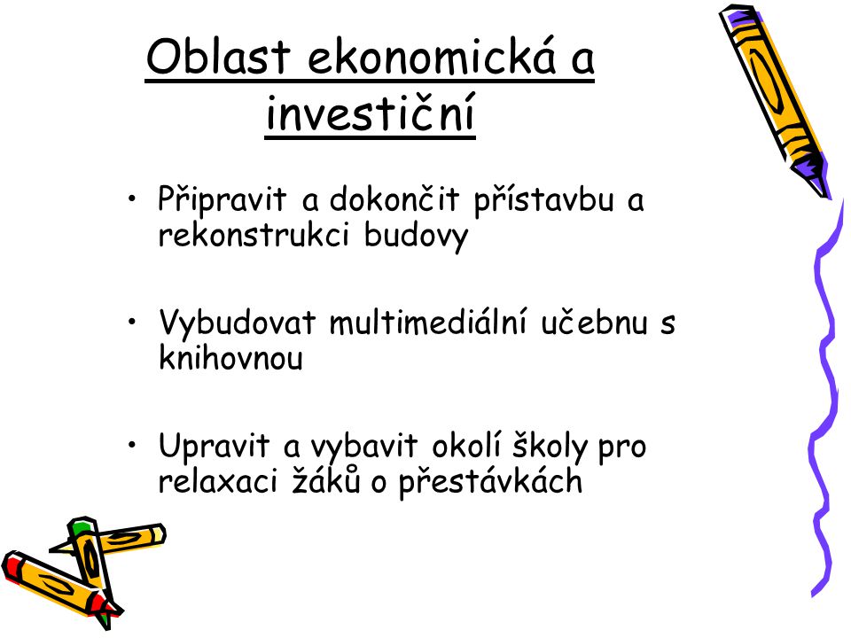 Oblast ekonomická a investiční