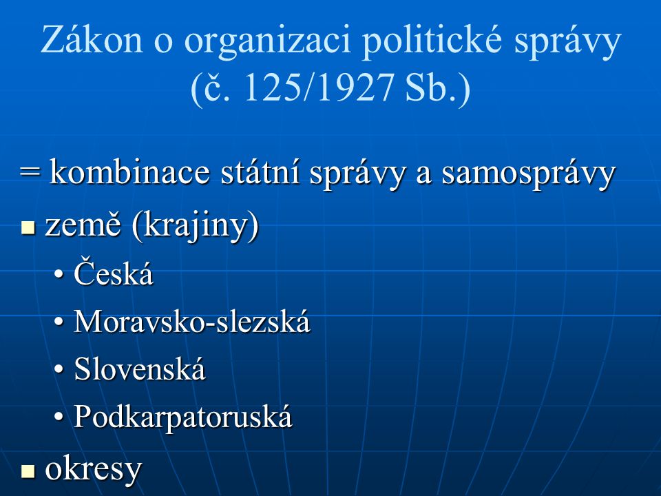 Zákon o organizaci politické správy (č. 125/1927 Sb.)
