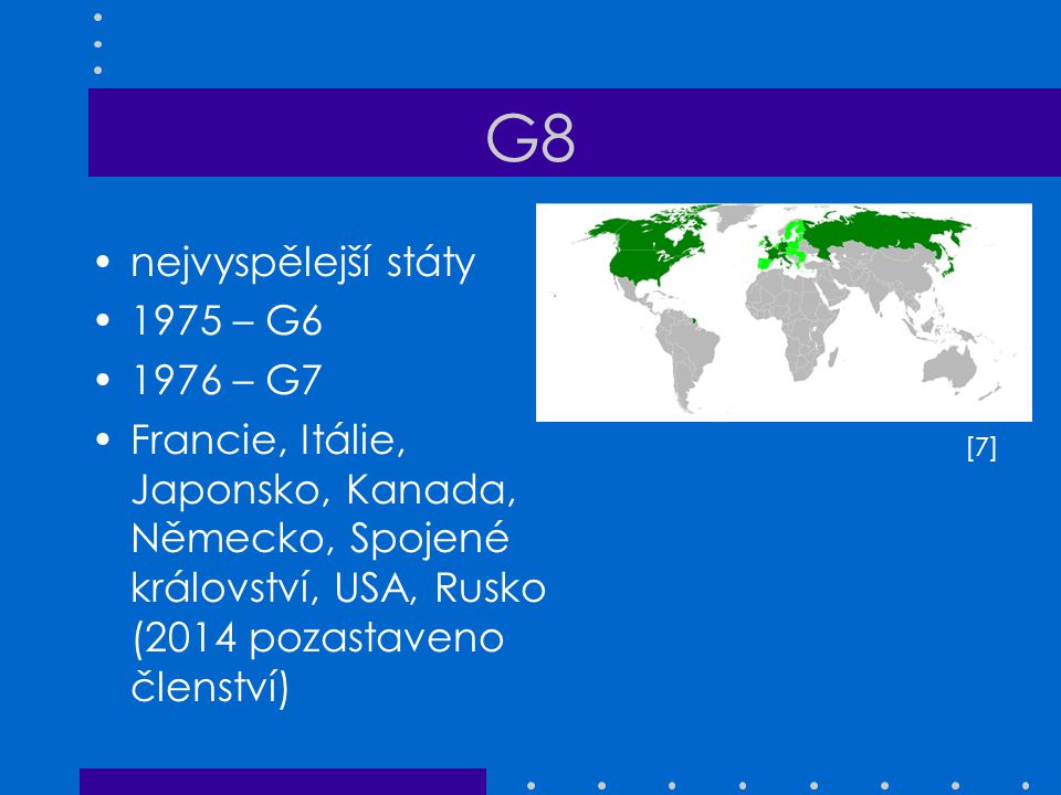G8 nejvyspělejší státy 1975 – G – G7