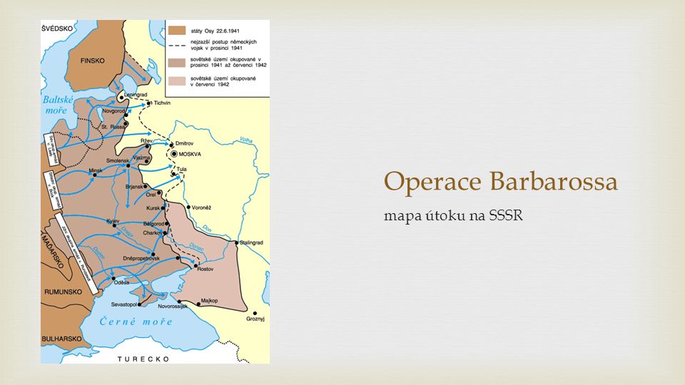 Operace Barbarossa mapa útoku na SSSR