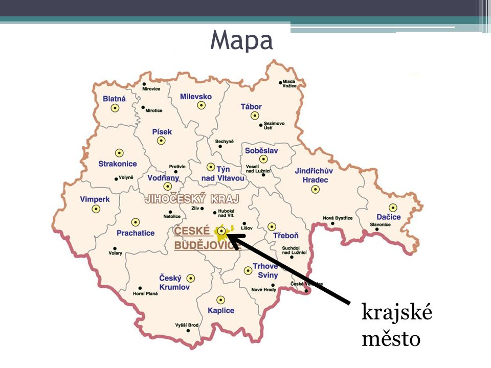 Mapa krajské město