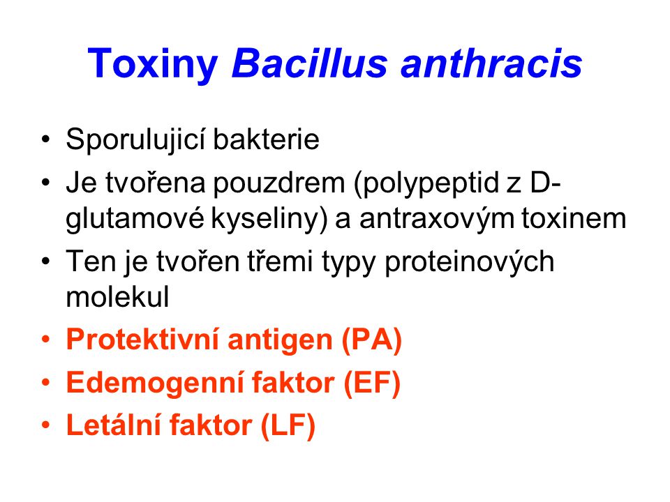 Toxiny Bacillus anthracis