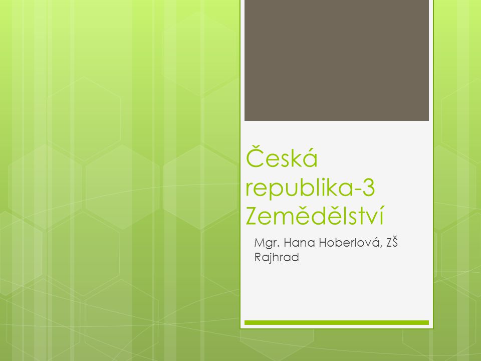 Česká republika-3 Zemědělství