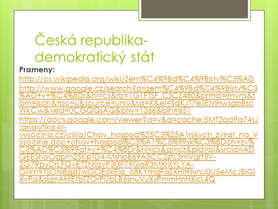 Česká republika- demokratický stát