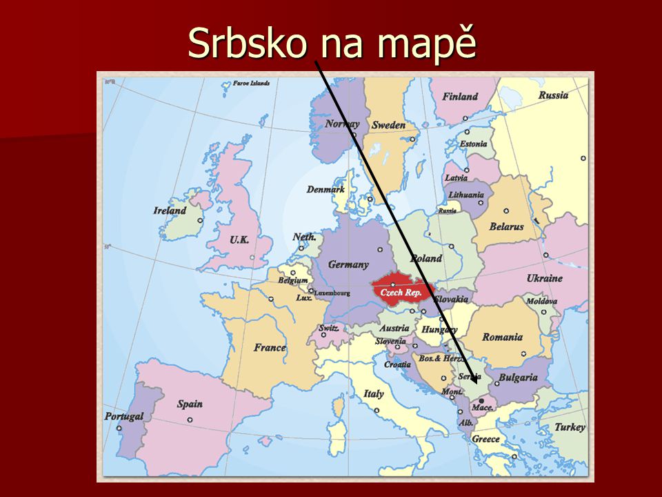 Srbsko na mapě