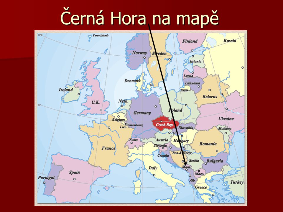Černá Hora na mapě