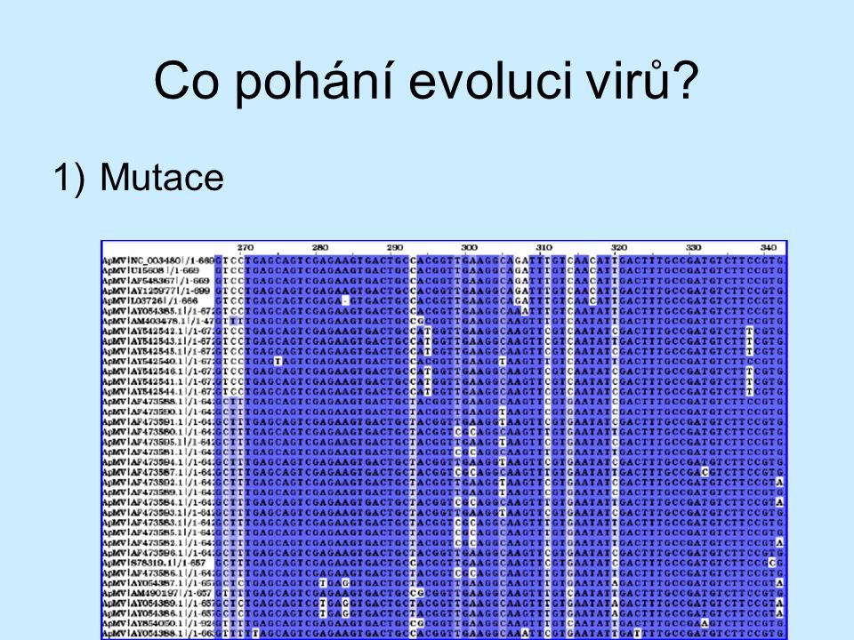 Co pohání evoluci virů Mutace