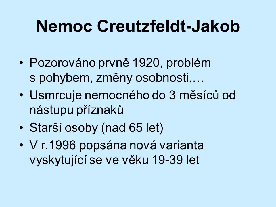 Nemoc Creutzfeldt-Jakob