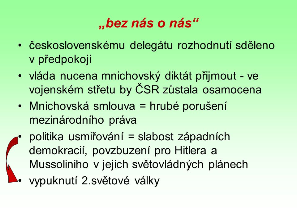 „bez nás o nás československému delegátu rozhodnutí sděleno v předpokoji.