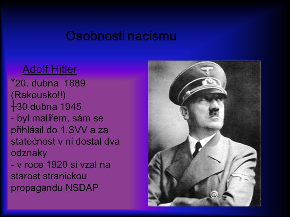 Osobnosti nacismu Adolf Hitler