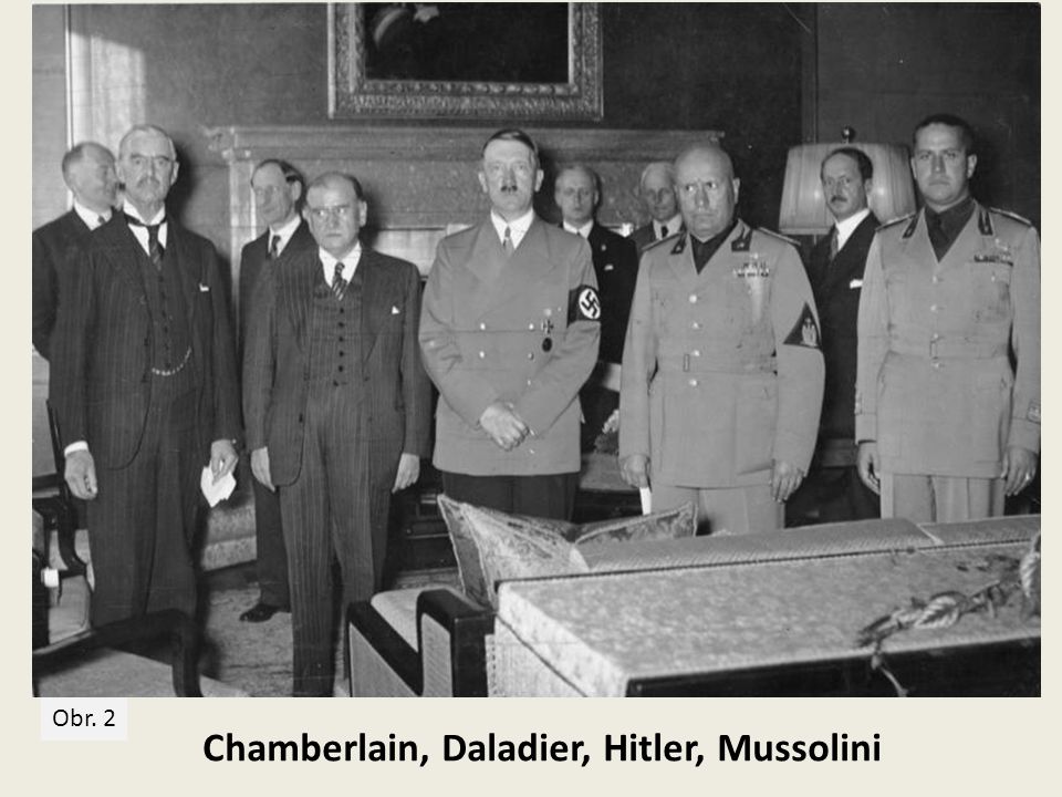 Chamberlain, Daladier, Hitler, Mussolini