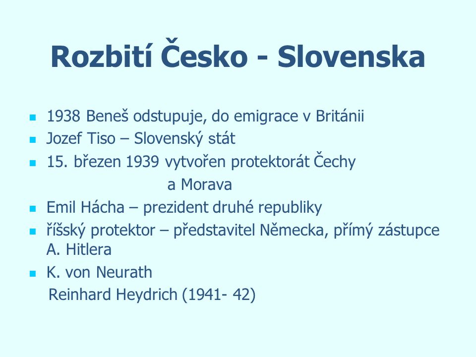 Rozbití Česko - Slovenska