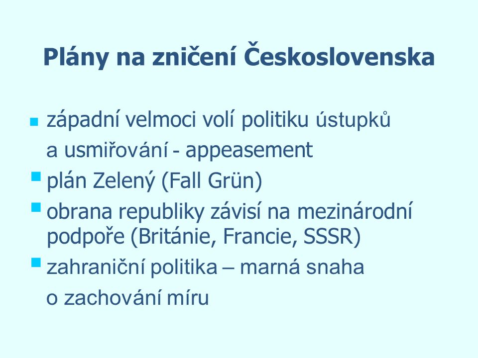 Plány na zničení Československa
