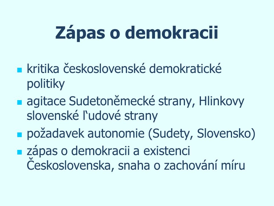 Zápas o demokracii kritika československé demokratické politiky