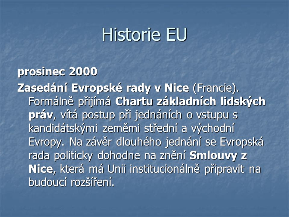Historie EU prosinec
