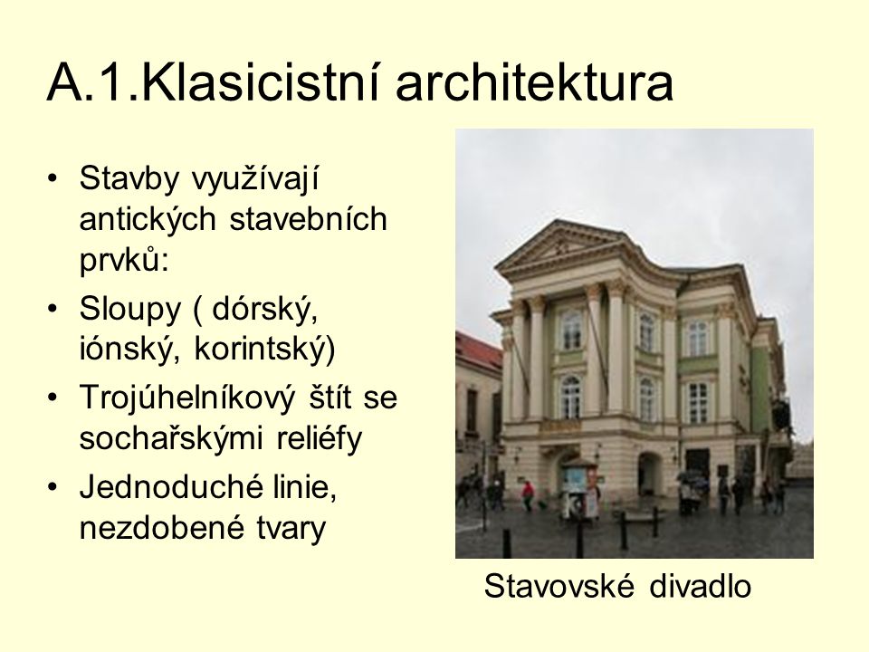 A.1.Klasicistní architektura