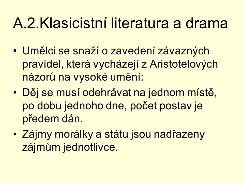 A.2.Klasicistní literatura a drama