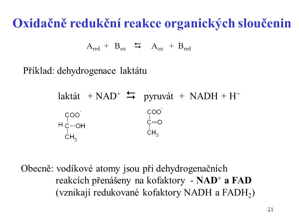 Oxidačně redukční reakce organických sloučenin