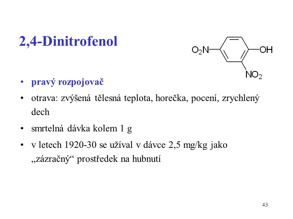 2,4-Dinitrofenol pravý rozpojovač