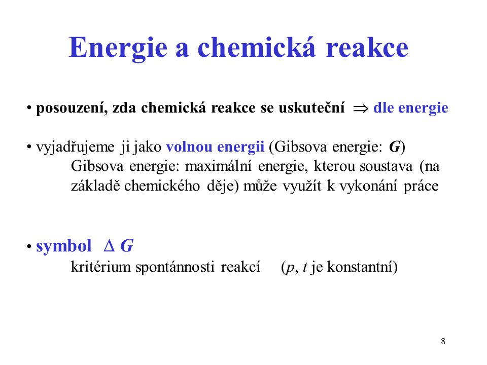 Energie a chemická reakce