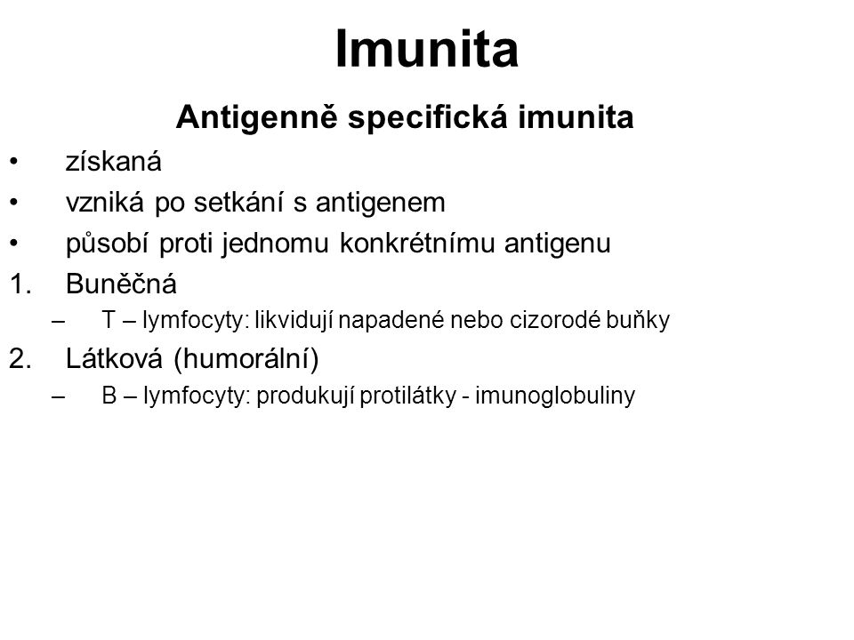 Antigenně specifická imunita