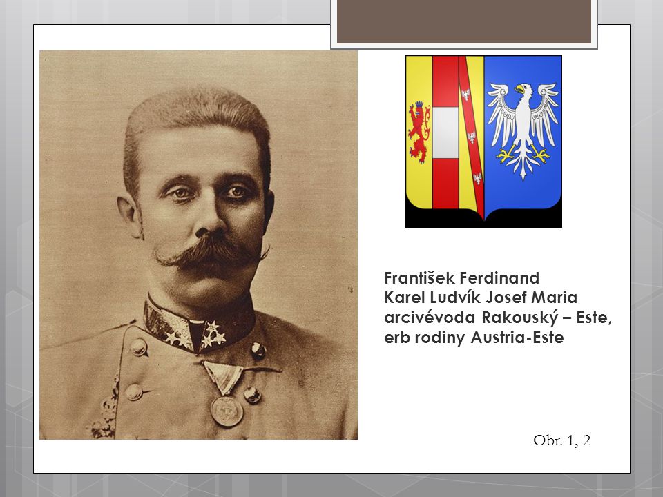František Ferdinand Karel Ludvík Josef Maria. arcivévoda Rakouský – Este, erb rodiny Austria-Este.