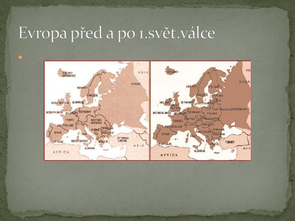 Evropa před a po 1.svět.válce