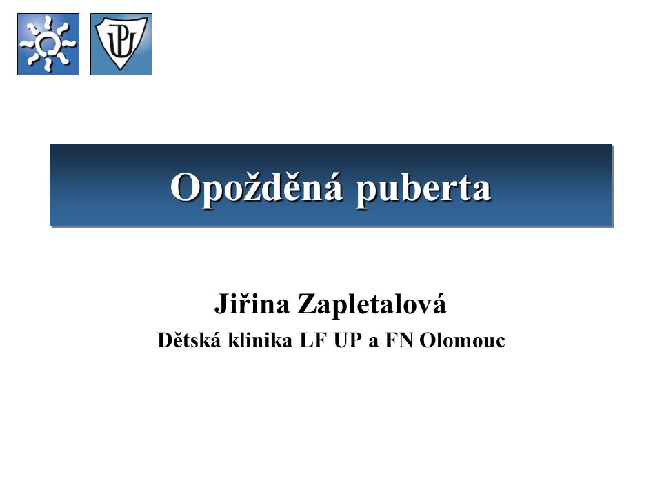 Jiřina Zapletalová Dětská klinika LF UP a FN Olomouc