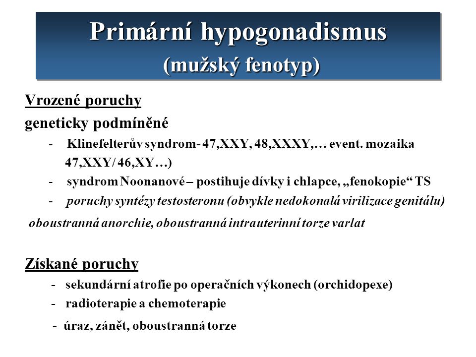 Primární hypogonadismus (mužský fenotyp)