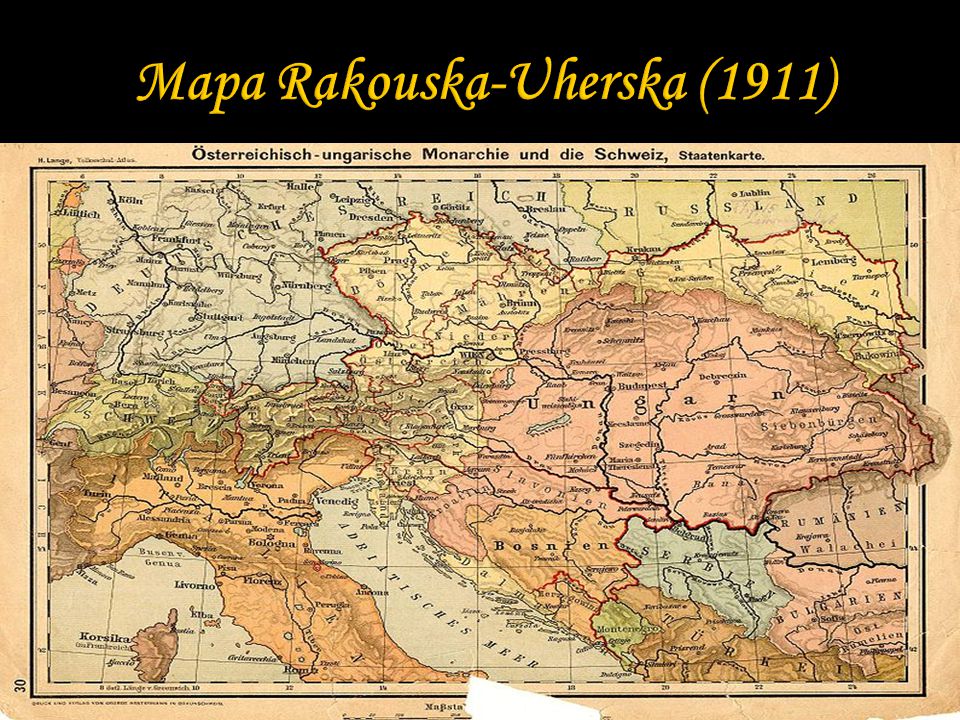 Mapa Rakouska-Uherska (1911)