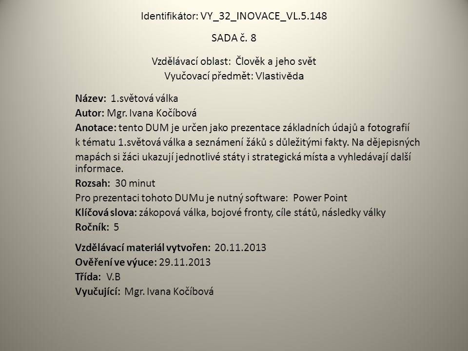 Identifikátor: VY_32_INOVACE_VL SADA č. 8