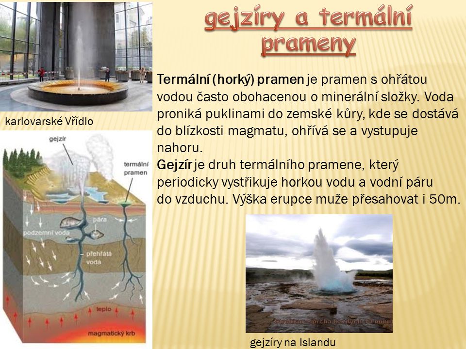 gejzíry a termální prameny