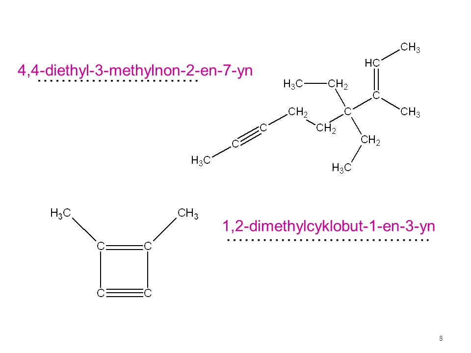 ……………………… ……………………………. 4,4-diethyl-3-methylnon-2-en-7-yn