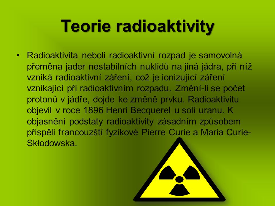 Teorie radioaktivity