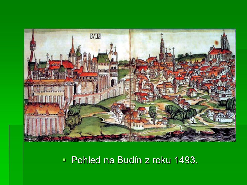 Pohled na Budín z roku 1493.
